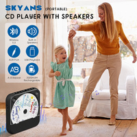 Système audio Hi-Fi portable classique semi-transparent avec lecteur CD rechargeable sur batterie et écouteurs