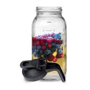 DD1849 limonade grande bouche large 64 32 oz Mason Jar bouteille de café couvercles hermétiques thé glacé verre étanche pichet à boire - Product Image 2