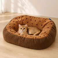 Canapé-lit pour chien amovible et chaud en peluche douce avec rebord surélevé pour chiens et chats de petite, moyenne et grande taille – Vente en gros