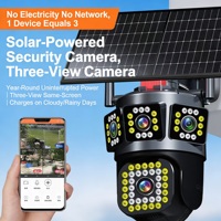 Caméra de sécurité solaire à vision panoramique 360°, suivi automatique, audio bidirectionnel, accès à distance par téléphone, vision nocturne couleur ultra HD