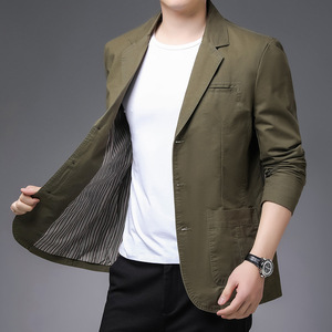 Herenkostuum van katoen, éénknoops, voorjaar/herfst, modieus, ademend, zakelijk casual <span class=keywords><strong>blazer</strong></span> - Product Image 3