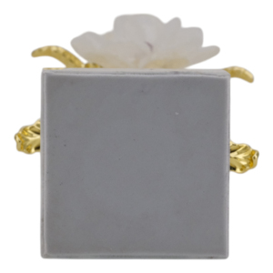 Statuetta di fiore con base in marmo per decorazioni casa e ufficio, scultura d'accento da tavolo per soggiorno e bagno - Product Image 6