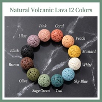 Bracelet d'aromathérapie en pierre de lave colorée, 12 couleurs, mélange arc-en-ciel, diffuseur d'huiles essentielles, perles volcaniques naturelles, OEM