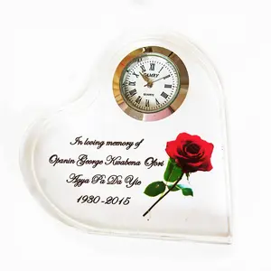 China Factory Pujiang K9 Crystal Table Clock Desk Crystal Clock for Wedding Souvnire Gift