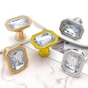 Fabrika mobilya donanım tek delik mavi mor mutfak 30MM kristal çekmece dolap dolap halka kolları kolu - Product Image 1