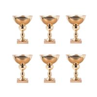 Große Dekorative Metall-Schale als Tischdekoration für Hochzeiten und Feiern, Podest-Schale Mini Gold Blumenarrangement-Halter
