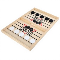 Jeu de société interactif en bois : Hockey de table à lancer de disques pour la famille et les jeux parent-enfant