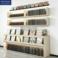 Étagère d'exposition de carreaux modulaires personnalisable, unité murale avec éclairage LED pour salle d'exposition de carreaux et magasin de matériaux de construction