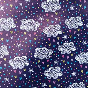 Nuevas imágenes de dibujos animados en la nube Impresión personalizada 70% PVC 30% poliéster Tela de vinilo de piel sintética para sofá de asiento de coche - Product Image 3