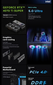 Original Brand Ultra9-285K RTX5070Ti 16G Graphics <b>Card</b> 32G 2TB SSD Lenovos Water Blade 9000K Computer Gaming Machine Desktop Bla - Product Image 2