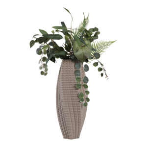 Vaso 3D alto con texture a griglia, vaso contemporaneo per fiori, per soggiorno, camera da letto, ufficio. - Product Image 2