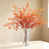 Nandina artificielle en pot à 5 branches, tige unique, plusieurs fourches, en plastique souple, pour décoration intérieure/extérieure, salon, centre commercial, art floral