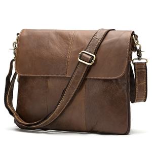 Bán Buôn Giản Dị Cổ Điển Chính Hãng Người Đàn Ông Da Của Crossbody Messenger Túi Có Thể Điều Chỉnh Dây Đeo Flap Vai Satchel Túi Mềm Cho Nam Giới - Product Image 6