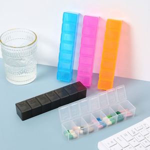 Seven-Day Weekly Pill Organizer PP Plastic <b>Tablet</b> Storage Box Portable Morning Evening Reminder Divided <b>Container</b> Wenzhou Stock - Product Image 3