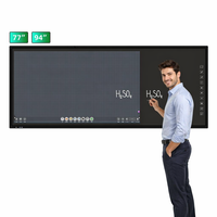 Pantalla Interactiva Inteligente de 94 Pulgadas, 4K, Inalámbrica, Compartir Pantalla, Android+Windows, 20 Puntos Táctiles, para Conferencias
