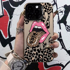 Labbra leopardate donna stampa custodie per telefono cellulare per <span class=keywords><strong>iPhone</strong></span> 16Plus XR <span class=keywords><strong>XS</strong></span> 11 12 13 14 15 Pro <span class=keywords><strong>Max</strong></span> <span class=keywords><strong>Cover</strong></span> modelli 7Plus 8Plus - Product Image 1