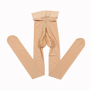 Invisible Zipper Crotchless Pantyhose For Women 100D Medium Thickness Semi Sheer Nylon Anti Snag Outdoor Wear - Product Image 5