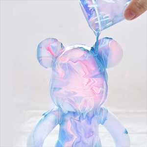 Juego de arte fluido de pintura vertedora Osbang, oso de 23 Cm con Kit de 3 colores, resina, producto recién llegado, lienzo acrílico, 1 Juego, pintura de 60ml CN;GUA - Product Image 5