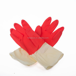 Gants ménagers de haute qualité, gants de cuisine, gants ménagers CE, imperméables, gants complets pour femmes, à bas prix, blanc, rouge et blanc, 30 cm - Product Image 2