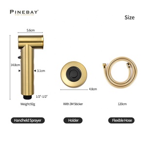 PINEBAY, новинка, тренд, Золотой Магнитный Круглый ручной распылитель для биде, набор для ванной комнаты, душ, круглый Туалет, Shattaf для женщин - Product Image 6