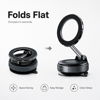 Soporte Magnético para Coche, Brazo Metálico Plegable, Ventosa Estable, Rotación de 360 Grados, Multifuncional, para Interiores de Lujo