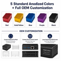 Boîtier de rail DIN en aluminium 6061 usiné CNC sur mesure OEM ODM avec anodisation multicolore et logo laser pour l'automatisation IoT