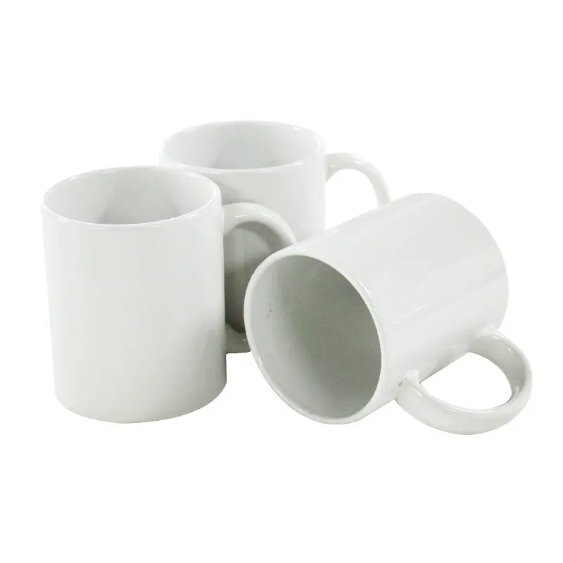 2023 Cheap High Quality 11oz Customized Logo Printable Ceramic White Mug Sublimation Blank Coffee Mugs