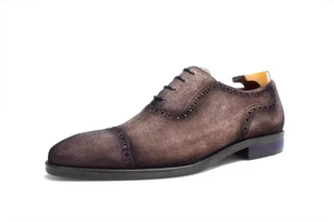 Chaussures Oxford de mariage de luxe pour hommes en cuir véritable personnalisé de style rétro, formelles, italiennes, en cuir de vachette pleine fleur - Product Image 4
