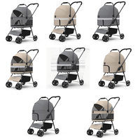 Poussette pliable pour animaux de compagnie, poussette de voyage à 4 roues pour chien, poussette de jogging avec panier de rangement pour chiot, chat, produits pour animaux de compagnie, extérieur