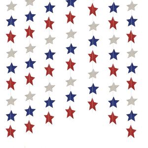 OEM Decorations - Multicolored <b>Glitter</b> Star Paper Garlands for Parties, Weddings, and Celebrations - Product Image 3