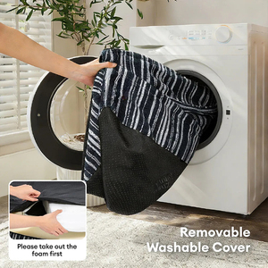 Canapé-lit pour <span class=keywords><strong>chien</strong></span> en mousse chenille rayée, résistant aux rayures, respirant, orthopédique, moderne, tendance, utilisable toute l'année - Product Image 6