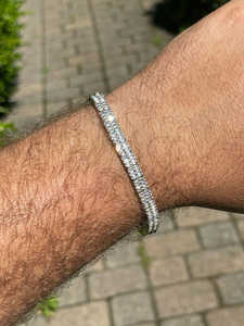 Nuevas Pulseras de Plata Personalizadas OEM ODM de 5mm 8-10CT con Moissanita/CZ, Joyería de Boda Unisex de Moda, Estilo Hip Hop Lujoso - Product Image 2