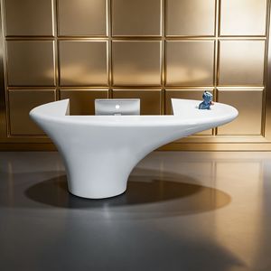 CR004 Comptoir de réception en FRP en forme de I pour bureau, aéroport, salon, magasin, restaurant, clinique, bar, caisse - Product Image 1