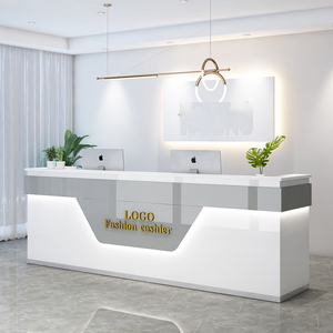 Mostrador de Bienvenida de Madera Estilo Nórdico Personalizado para la Sede de la Empresa, Recepción de Edificio de Oficinas, Muebles para Empresas - Product Image 6