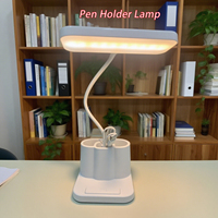 Lampe de bureau à LED rechargeable avec support pour stylo, veilleuse pour dortoir et chambre, lampe de lecture pour bureau et étude