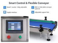 Machine d'étiquetage automatique pour surfaces planes, bouteilles, sacs en plastique, livres, sachets souples et emballages cosmétiques