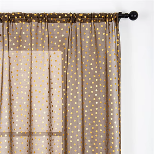 Fenêtre imprimée à pois métalliques en feuille d'or Rideaux transparents pour chambre à coucher et <span class=keywords><strong>salon</strong></span> - Product Image 2