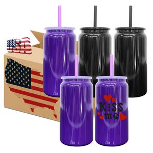 USA 2025 NOUVEAU Gobelets de voyage isothermes sous vide à double paroi en acier inoxydable 16oz, vierges pour sublimation, thème Halloween noir et violet - Product Image 3
