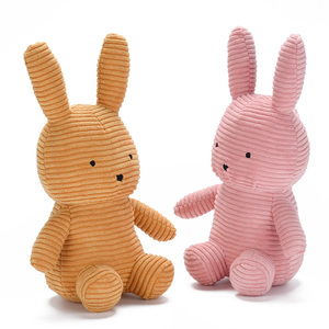 Đồ chơi nhồi bông thỏ dễ thương bằng vải nhung kẻ sọc, thú nhồi bông ngộ nghĩnh, búp bê đáng yêu, bạn đồng hành khi ngủ - Product Image 4
