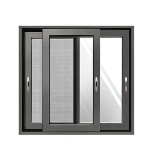 Bonne maison en verre coulissant en Pvc, fenêtres et portes coulissantes bon marché avec moustiquaire et portes fenêtre en Aluminium