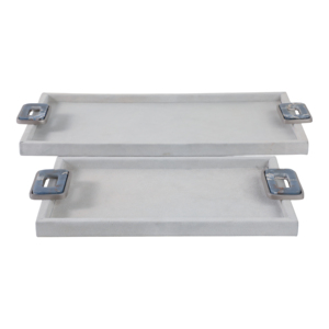 Vassoio decorativo in legno con manici in stile costiero per centrotavola da caffè, 12x6 pollici - Product Image 1