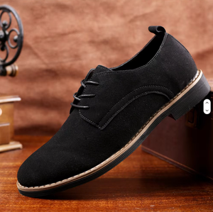 Mens British Style Business Casual Shoes in <b>Plus</b> <b>Size</b> Knit <b>PVC</b> with Frosted Anti-Slip Lace-Up Closure TPU Midsole Autumn Loafers - Product Image 1