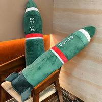 Peluche créative en forme de missile, coussin amusant en forme de fusée, modèle militaire de dessin animé DF-17, long coussin rembourré, cadeaux fantaisie pour hommes