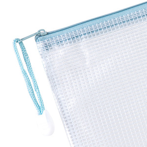 Deli Mesh Bag 63450 Transparent Zipper <b>A4</b> Size Storage Bag For Papers <b>Files</b> Office Student Use - Product Image 2