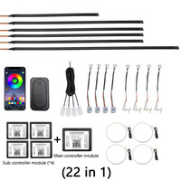 Éclairage d'ambiance RGB pour voiture, 22 en 1, éclairage LED intérieur pour voiture, bande lumineuse LED Symphony