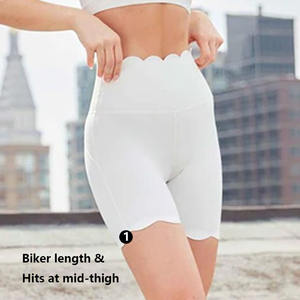 XW-202410 neue 2 Stück Scallop Gym Fitness-Sets V-Ausschnitt BH Kraft training Sportswear Shorts mit hoher Taille Outfit Sport Yoga-Sets - Product Image 6