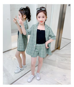 Vêtements pour enfants de style anglais en gros, ensemble de pantalons skinny en coton et de manteaux pour filles - Product Image 4