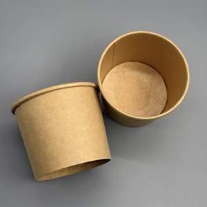 Bol alimentaire rond jetable en papier, récipient pour le déjeuner résistant à la chaleur, pour la restauration, les repas chauds et froids - Product Image 5