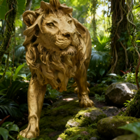 Statue de lion grandeur nature, sculpture de lion en laiton coulée à la main pour la décoration de jardin extérieur, sculptures d'animaux en métal sur mesure