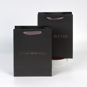 Boodschappentas Kraftpapier Zwart Custom Handvat Tas Offsetdruk Trekkoord Ivoor Board Schoenen & Kleding Lint Stropdas Cadeau Zakjes - Product Image 5